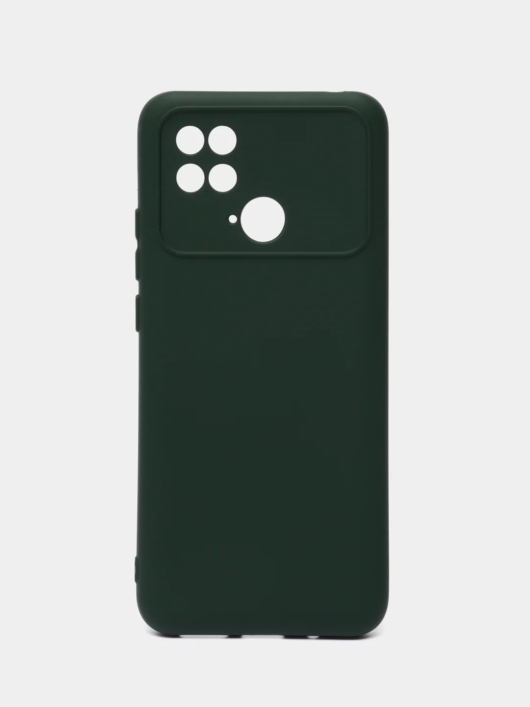 Тёмно-зелёный силиконовый чехол на Xiaomi Poco C40 ( Сяоми Поко С40 ) прозрачный , защита камеры