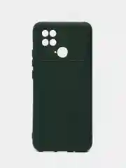 Тёмно-зелёный силиконовый чехол на Xiaomi Poco C40 ( Сяоми Поко С40 ) прозрачный , защита камеры
