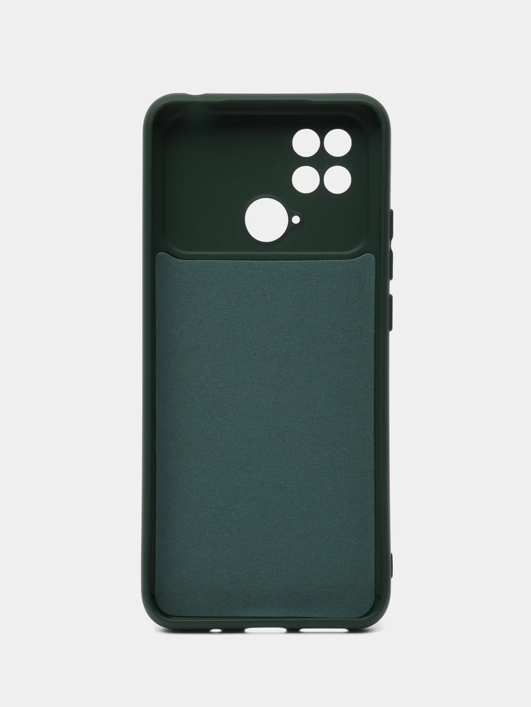 Тёмно-зелёный силиконовый чехол на Xiaomi Poco C40 ( Сяоми Поко С40 ) прозрачный , защита камеры