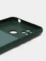 Тёмно-зелёный силиконовый чехол на Xiaomi Poco C40 ( Сяоми Поко С40 ) прозрачный , защита камеры
