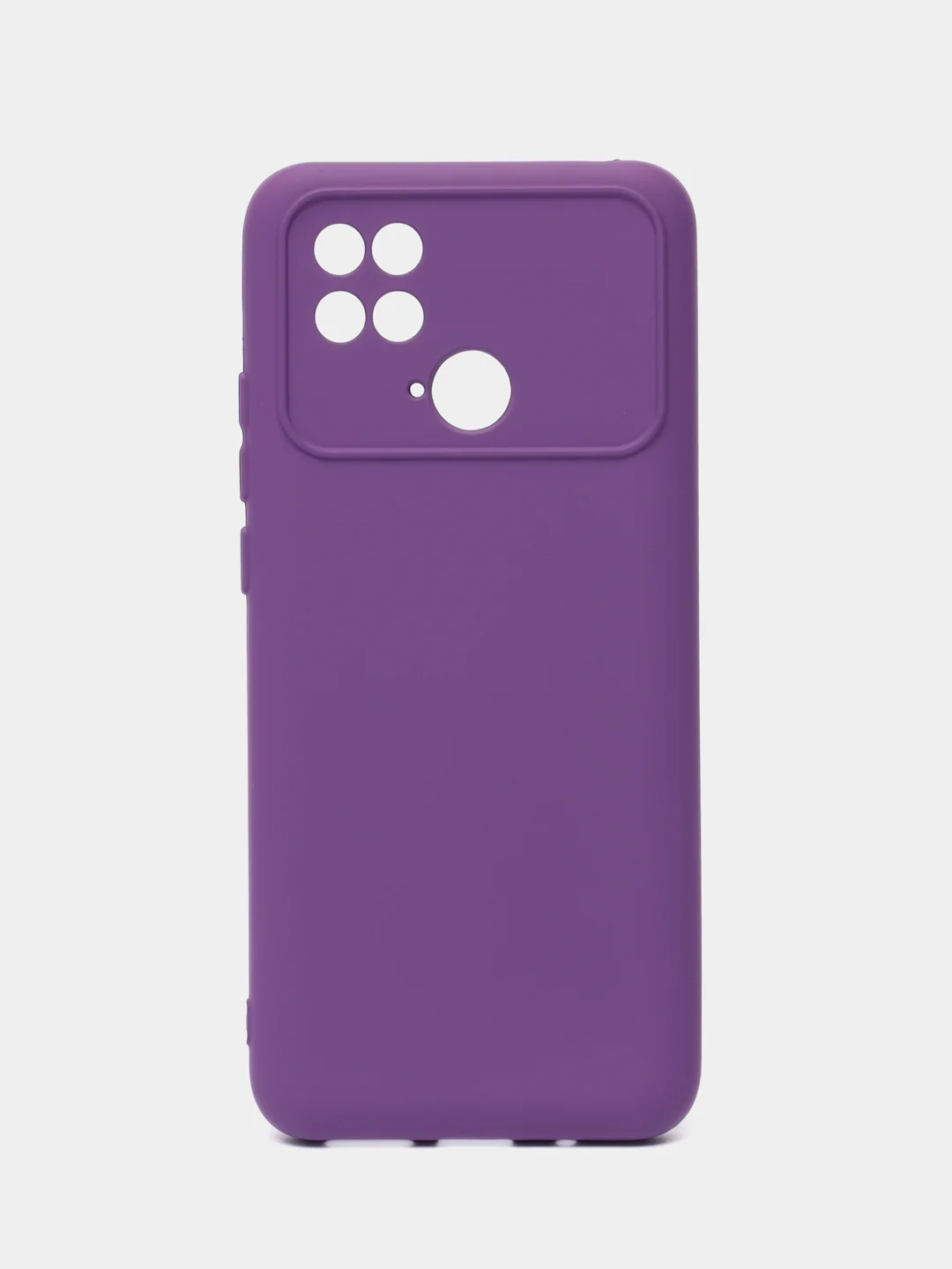 Фиолетовый силиконовый чехол на Xiaomi Poco C40 ( Сяоми Поко С40 ) прозрачный , защита камеры