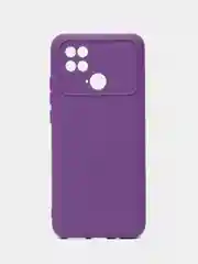 Фиолетовый силиконовый чехол на Xiaomi Poco C40 ( Сяоми Поко С40 ) прозрачный , защита камеры