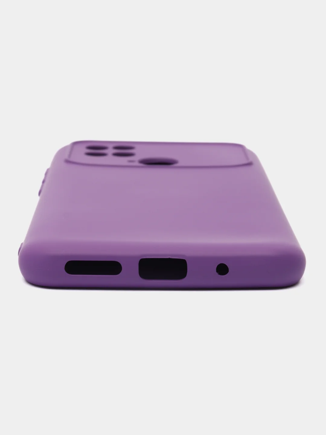Фиолетовый силиконовый чехол на Xiaomi Poco C40 ( Сяоми Поко С40 ) прозрачный , защита камеры