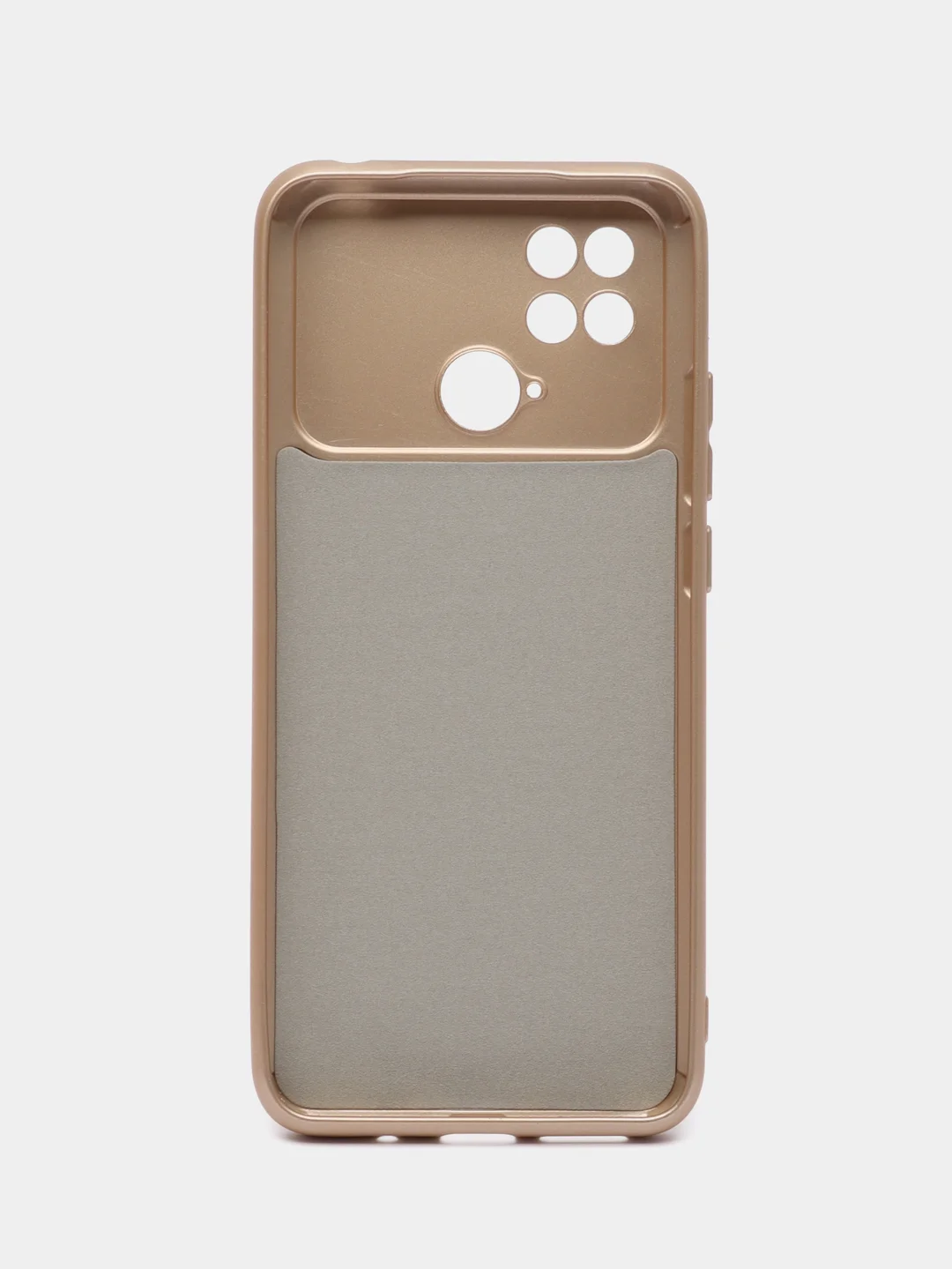 Бежевый силиконовый чехол на Xiaomi Poco C40 ( Сяоми Поко С40 ) прозрачный , защита камеры