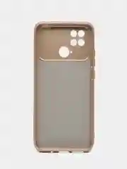Бежевый силиконовый чехол на Xiaomi Poco C40 ( Сяоми Поко С40 ) прозрачный , защита камеры