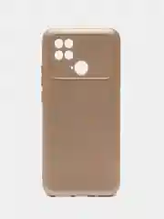 Бежевый силиконовый чехол на Xiaomi Poco C40 ( Сяоми Поко С40 ) прозрачный , защита камеры