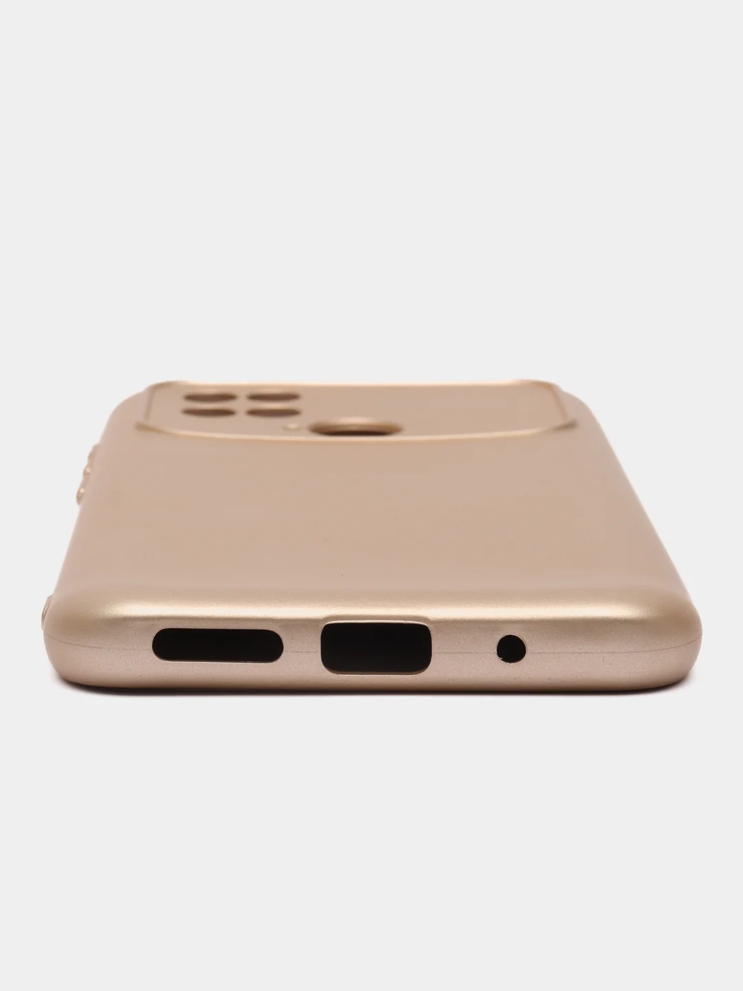 Бежевый силиконовый чехол на Xiaomi Poco C40 ( Сяоми Поко С40 ) прозрачный , защита камеры