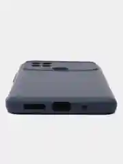 Синий меланж силиконовый чехол на Xiaomi Poco C40 ( Сяоми Поко С40 ) прозрачный , защита камеры