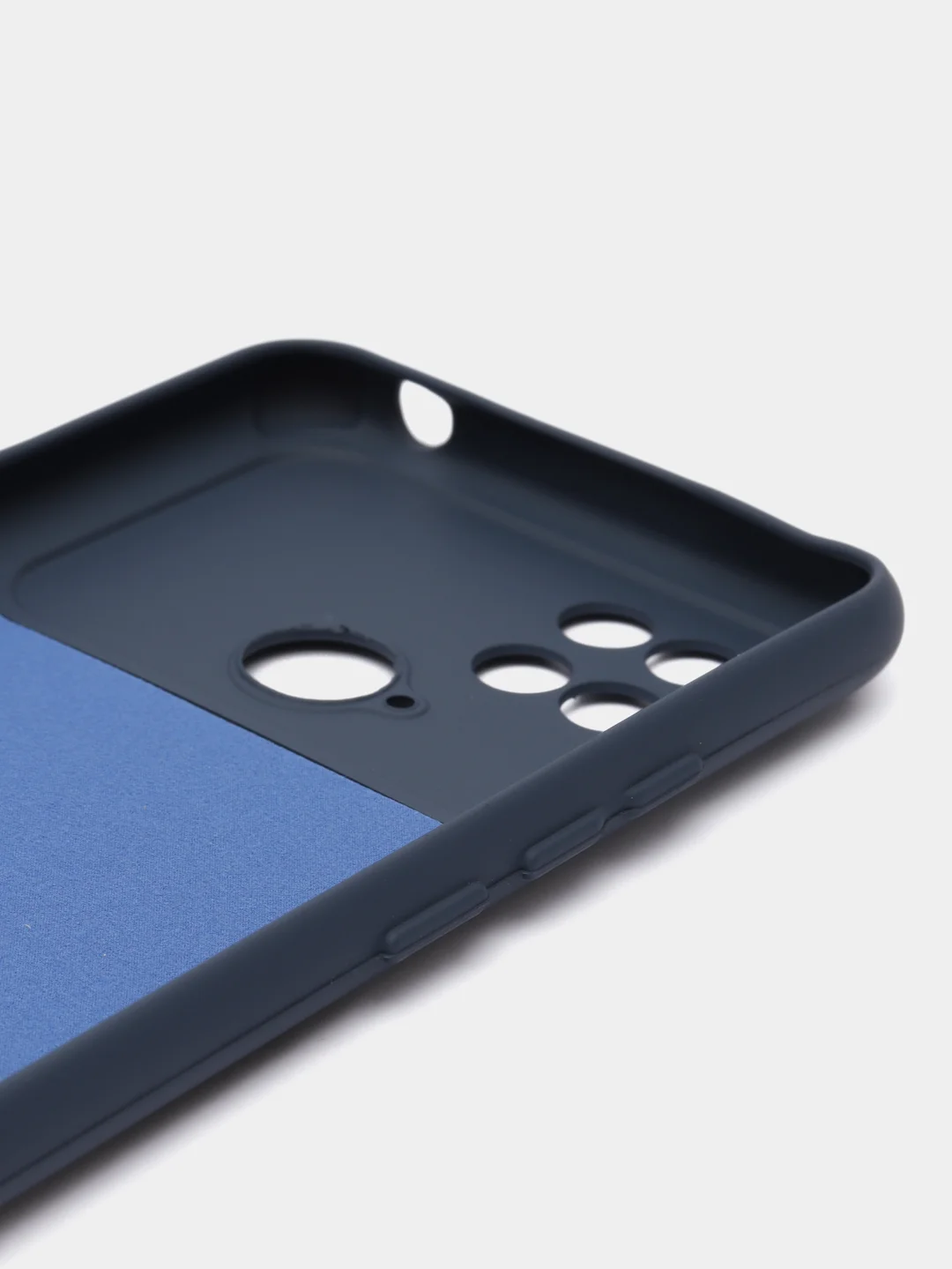 Синий меланж силиконовый чехол на Xiaomi Poco C40 ( Сяоми Поко С40 ) прозрачный , защита камеры