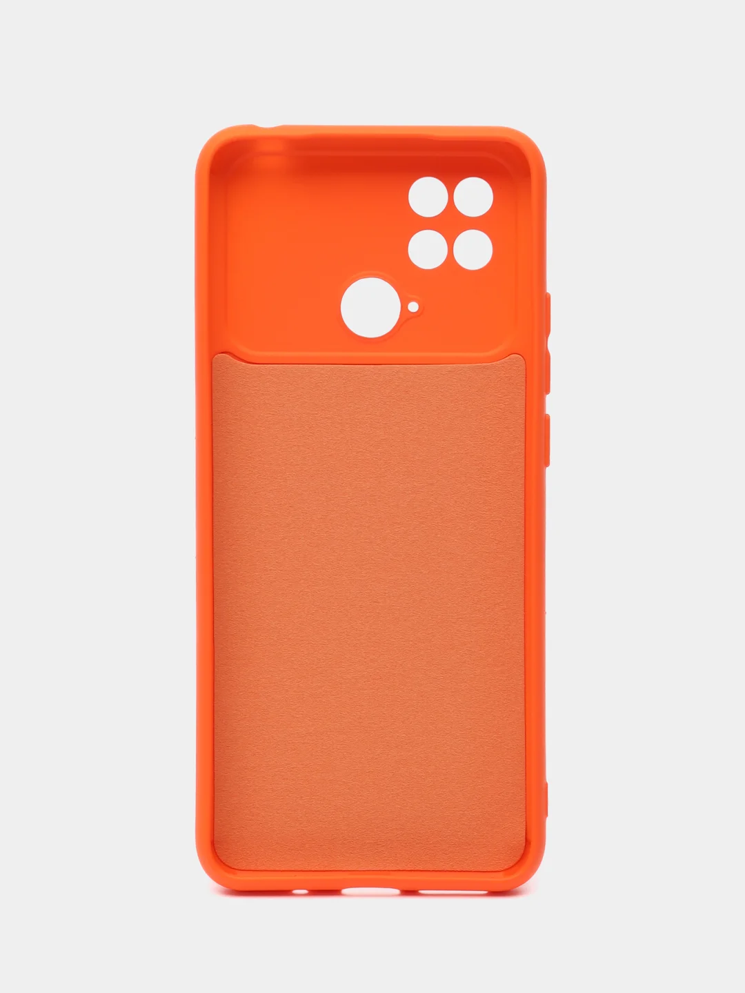 Оранжевый силиконовый чехол на Xiaomi Poco C40 ( Сяоми Поко С40 ) прозрачный , защита камеры
