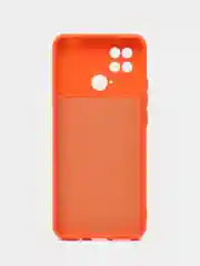 Оранжевый силиконовый чехол на Xiaomi Poco C40 ( Сяоми Поко С40 ) прозрачный , защита камеры