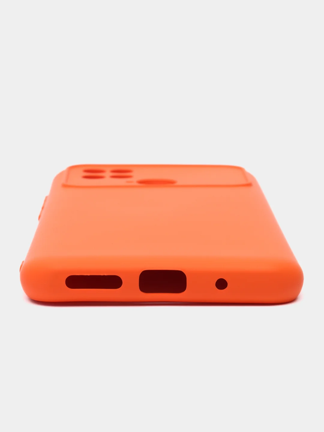Оранжевый силиконовый чехол на Xiaomi Poco C40 ( Сяоми Поко С40 ) прозрачный , защита камеры