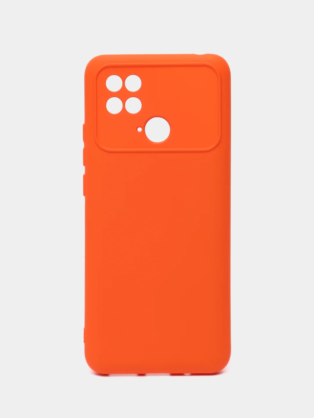 Оранжевый силиконовый чехол на Xiaomi Poco C40 ( Сяоми Поко С40 ) прозрачный , защита камеры