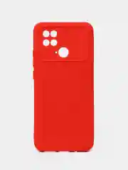 Красный силиконовый чехол на Xiaomi Poco C40 ( Сяоми Поко С40 ) прозрачный , защита камеры
