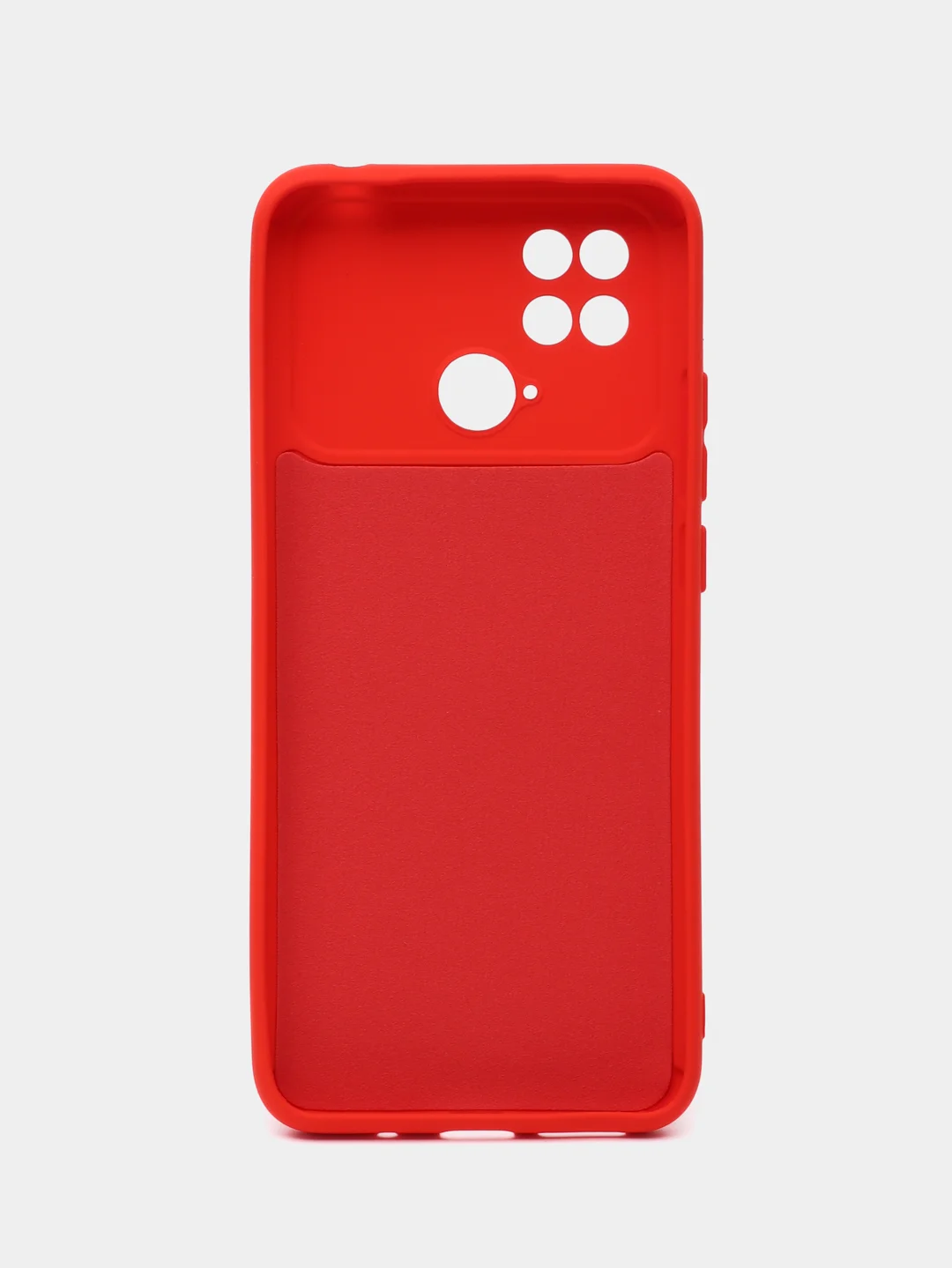 Красный силиконовый чехол на Xiaomi Poco C40 ( Сяоми Поко С40 ) прозрачный , защита камеры