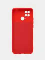 Красный силиконовый чехол на Xiaomi Poco C40 ( Сяоми Поко С40 ) прозрачный , защита камеры