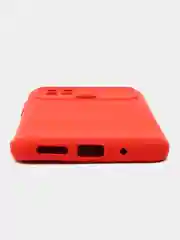 Красный силиконовый чехол на Xiaomi Poco C40 ( Сяоми Поко С40 ) прозрачный , защита камеры