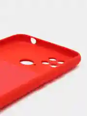 Красный силиконовый чехол на Xiaomi Poco C40 ( Сяоми Поко С40 ) прозрачный , защита камеры