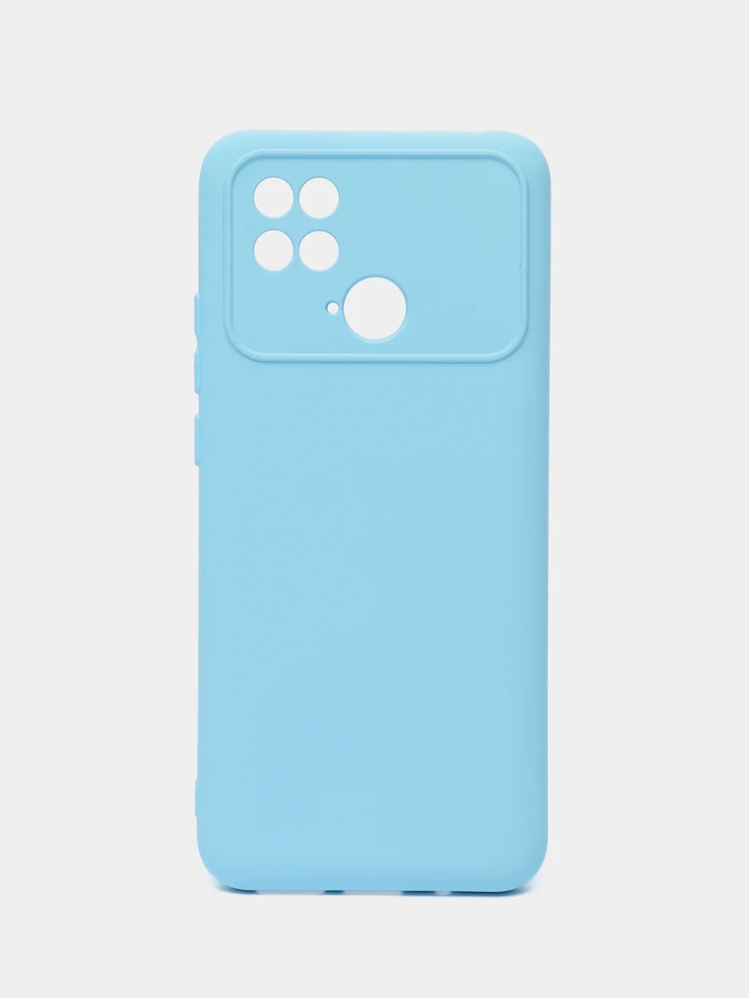 Голубой силиконовый чехол на Xiaomi Poco C40 ( Сяоми Поко С40 ) прозрачный , защита камеры