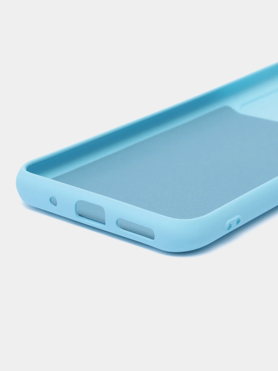 Голубой силиконовый чехол на Xiaomi Poco C40 ( Сяоми Поко С40 ) прозрачный , защита камеры