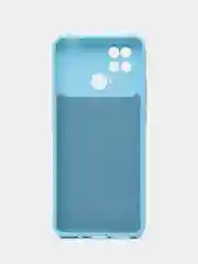 Голубой силиконовый чехол на Xiaomi Poco C40 ( Сяоми Поко С40 ) прозрачный , защита камеры
