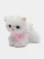 Белый мягкая игрушка собачка и кошка со звуком при нажатии на живот 16х15х9 см