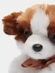 Коричневый мягкая игрушка собачка и кошка со звуком при нажатии на живот 16х15х9 см