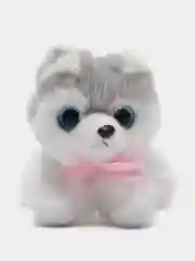 Серый мягкая игрушка собачка и кошка со звуком при нажатии на живот 16х15х9 см