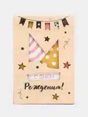Багровый открытка деревянная, 10 х 14,5 см