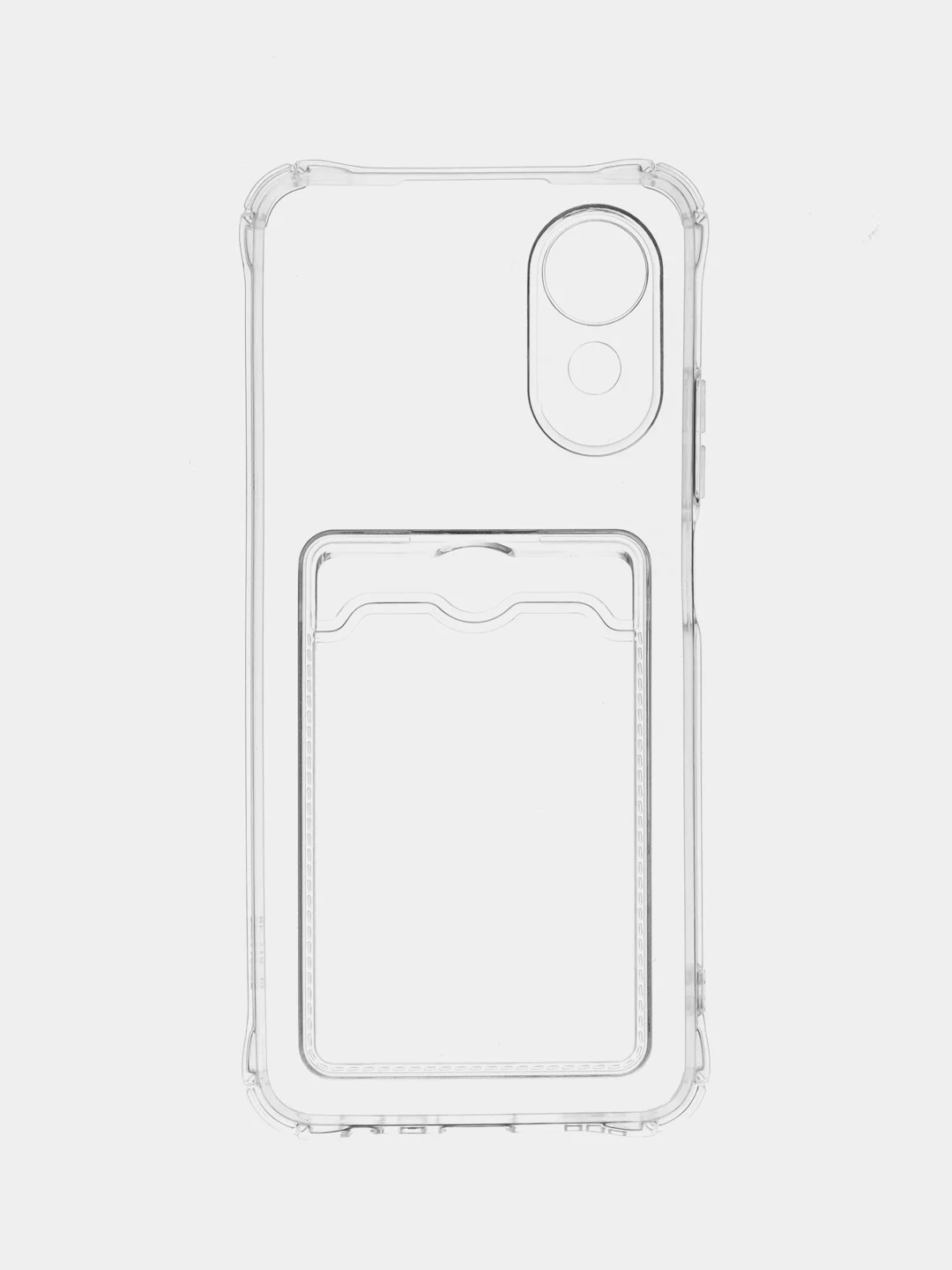 Прозрачный чехол для Oppo A17 / A17K, Оппо А17, А17К прозрачный, с карманом для карт