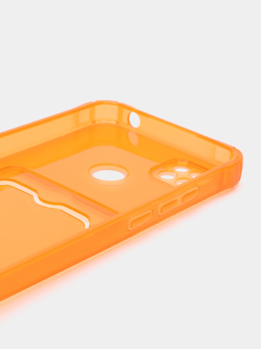 Оранжевый силиконовый чехол Xiaomi Redmi 9C 10A, с карманом для карт, прозрачный