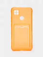 Оранжевый силиконовый чехол Xiaomi Redmi 9C 10A, с карманом для карт, прозрачный