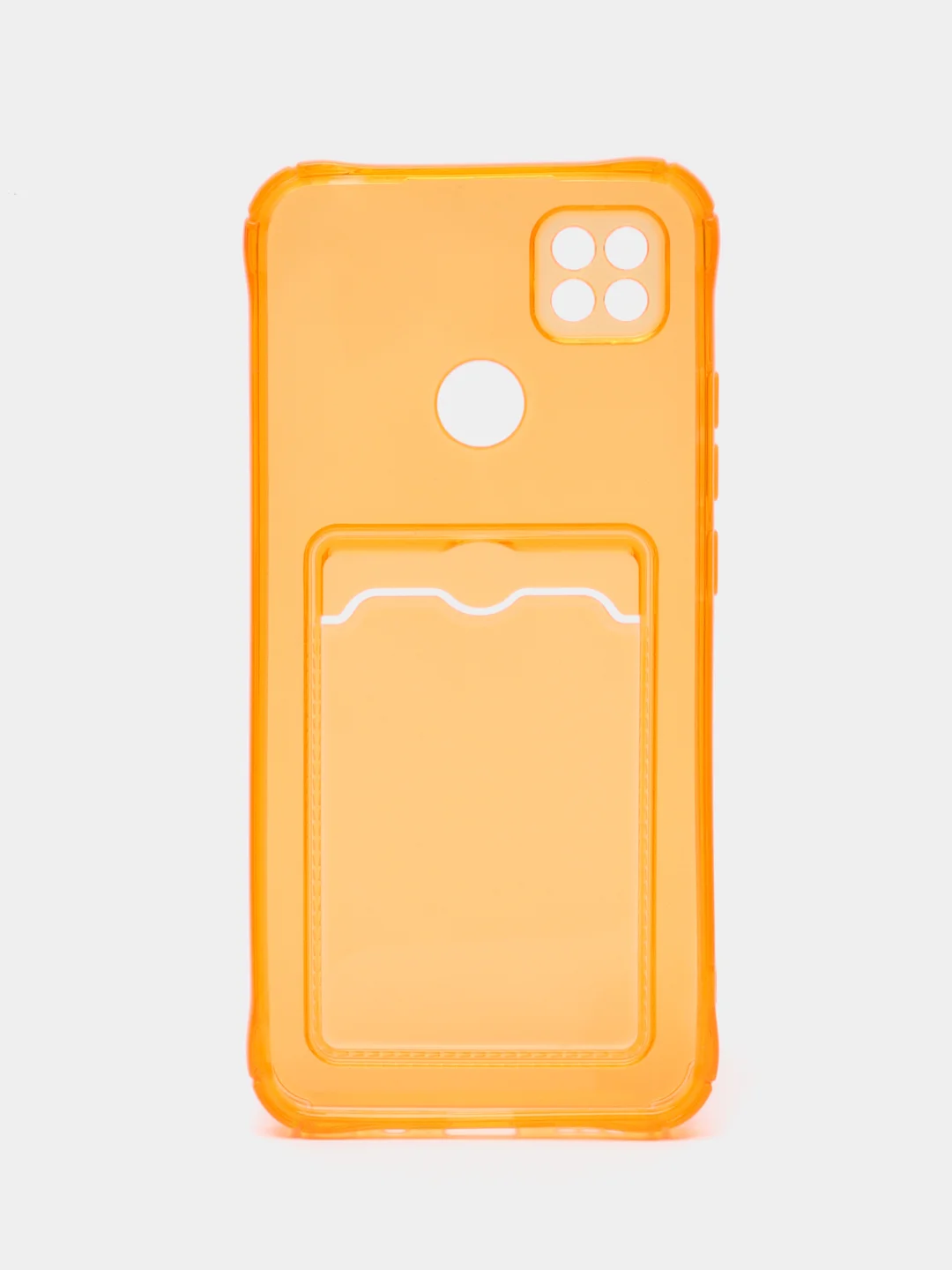 Оранжевый силиконовый чехол Xiaomi Redmi 9C 10A, с карманом для карт, прозрачный