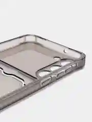 Серый чехол для Samsung Galaxy S23 Plus, Самсунг Галакси С23 Плюс, с карманом, прозрачный