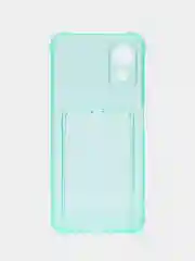 Бирюзовый чехол для Oppo A17 / A17K, Оппо А17, А17К прозрачный, с карманом для карт