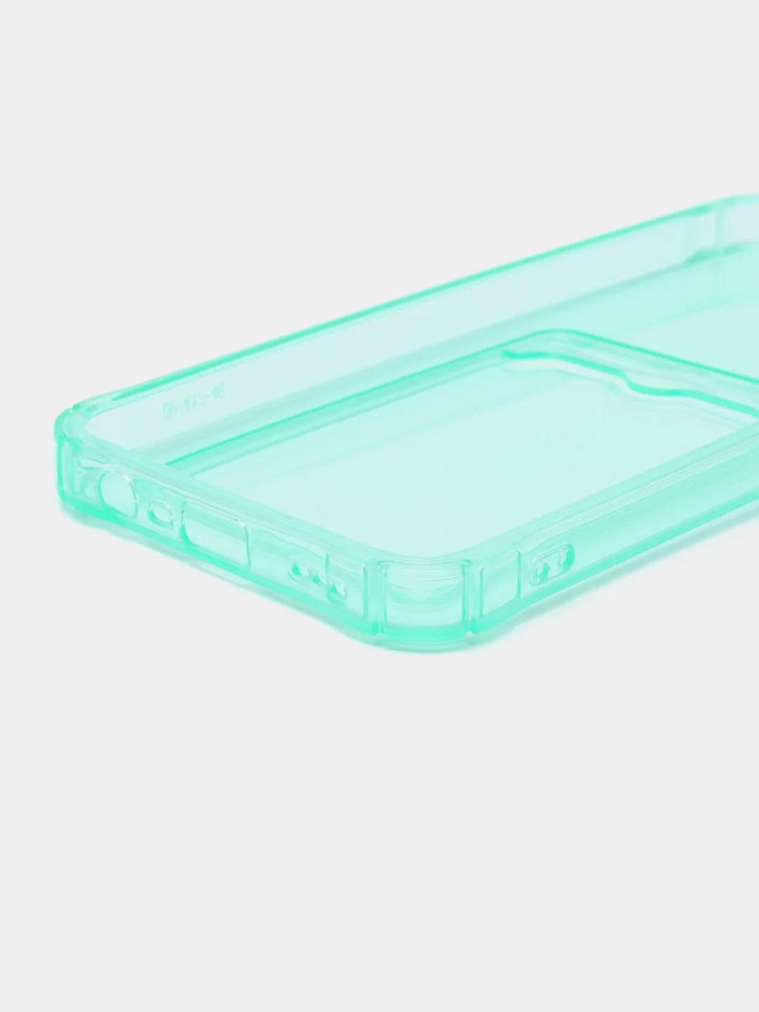 Бирюзовый чехол для Oppo A17 / A17K, Оппо А17, А17К прозрачный, с карманом для карт