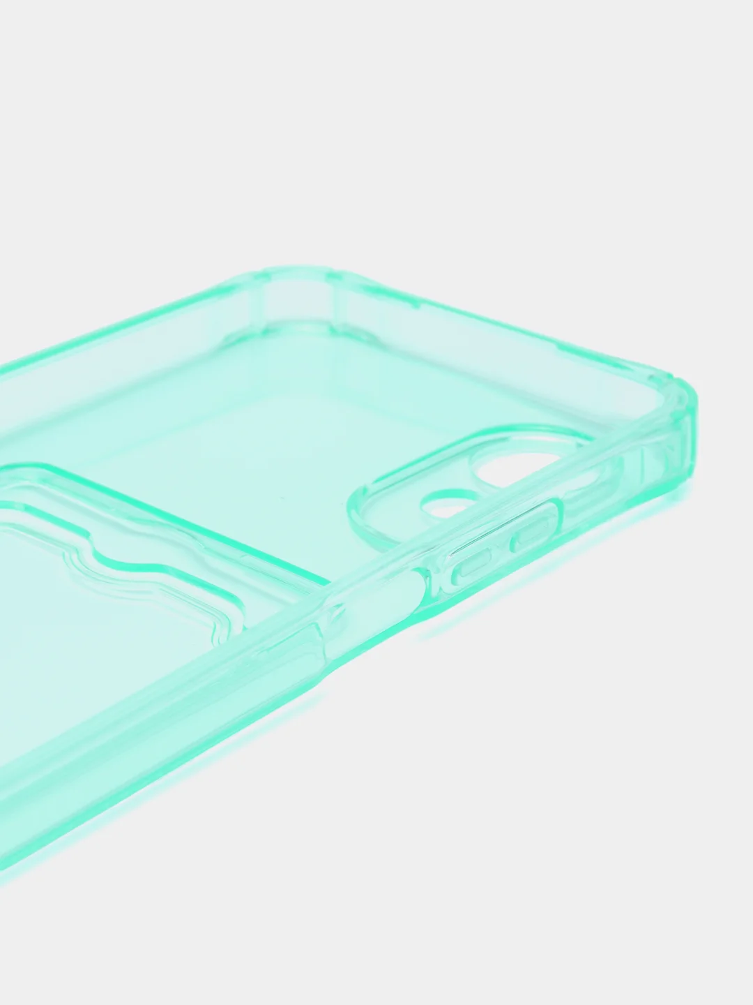 Бирюзовый чехол для Oppo A17 / A17K, Оппо А17, А17К прозрачный, с карманом для карт