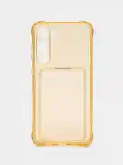 Золотой чехол для Samsung Galaxy S23 Plus, Самсунг Галакси С23 Плюс, с карманом, прозрачный