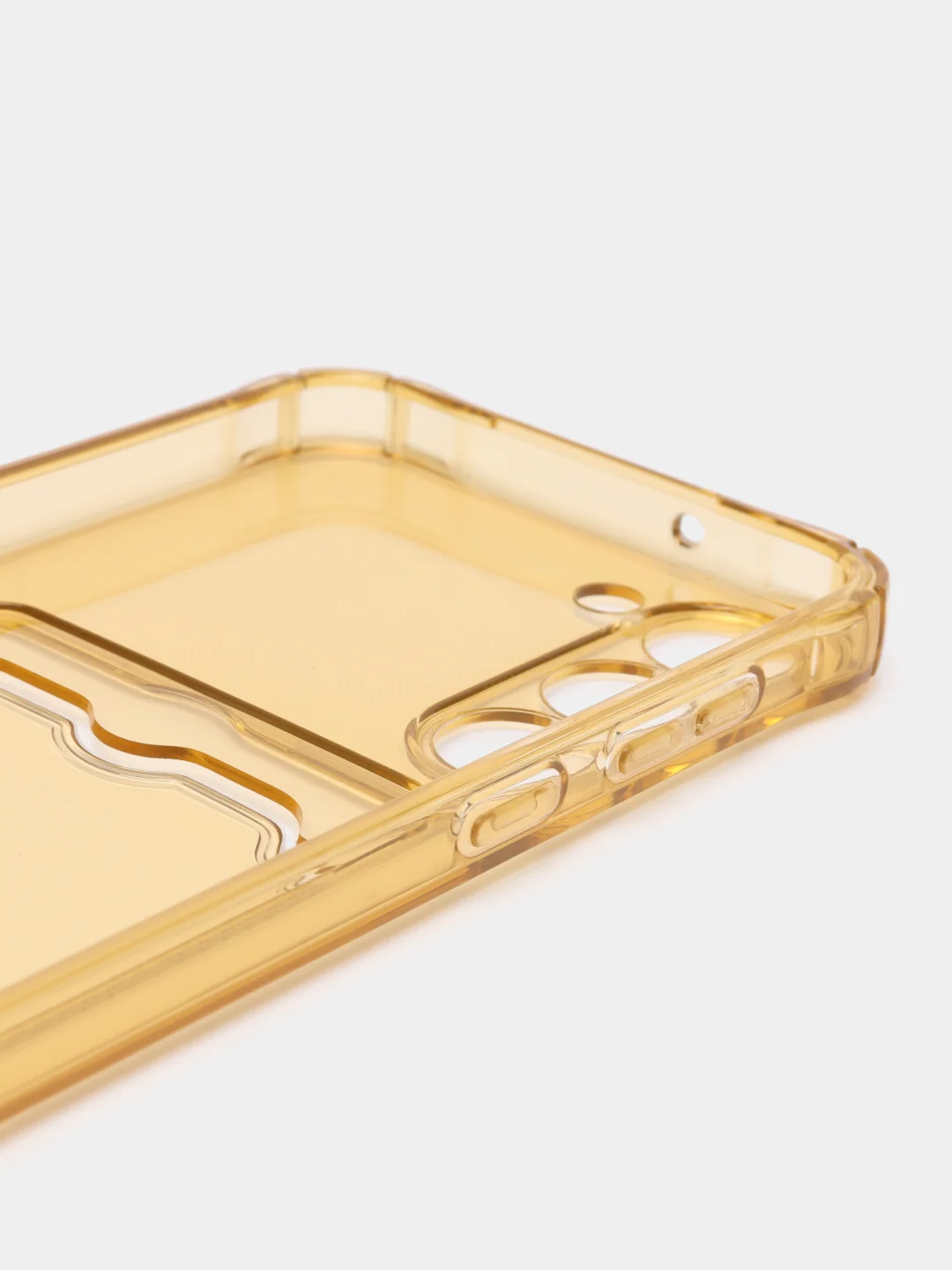 Желтый чехол для Samsung Galaxy S23 Plus, Самсунг Галакси С23 Плюс, с карманом, прозрачный