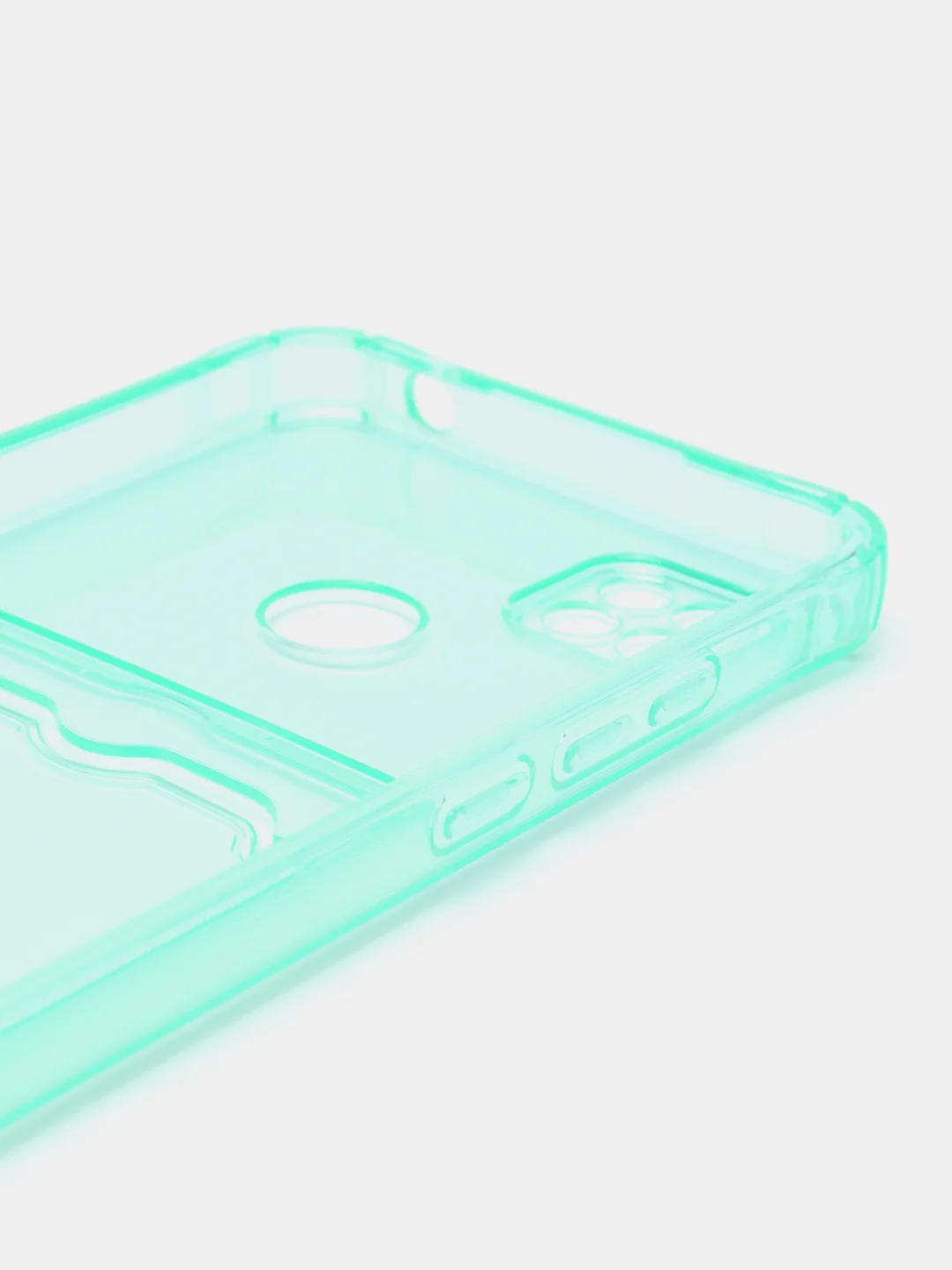 Бирюзовый силиконовый чехол Xiaomi Redmi 9C 10A, с карманом для карт, прозрачный