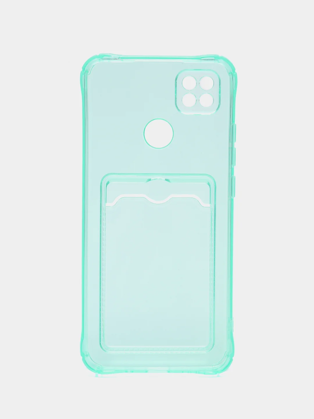 Бирюзовый силиконовый чехол Xiaomi Redmi 9C 10A, с карманом для карт, прозрачный