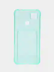 Бирюзовый силиконовый чехол Xiaomi Redmi 9C 10A, с карманом для карт, прозрачный