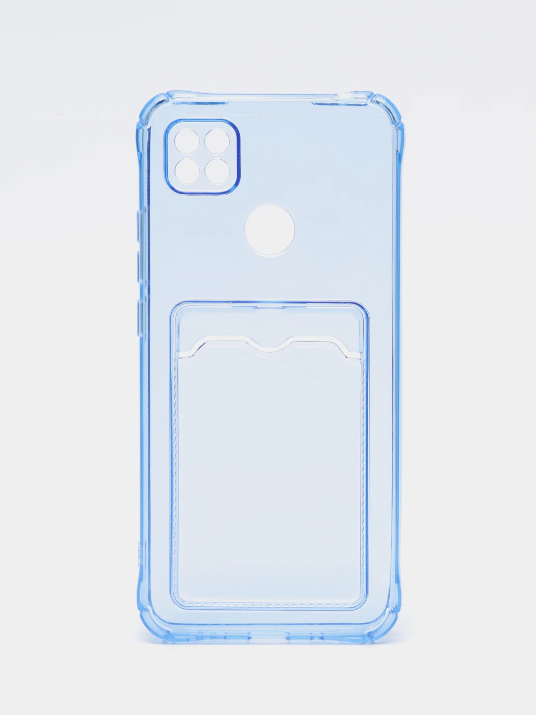 Синий силиконовый чехол Xiaomi Redmi 9C 10A, с карманом для карт, прозрачный
