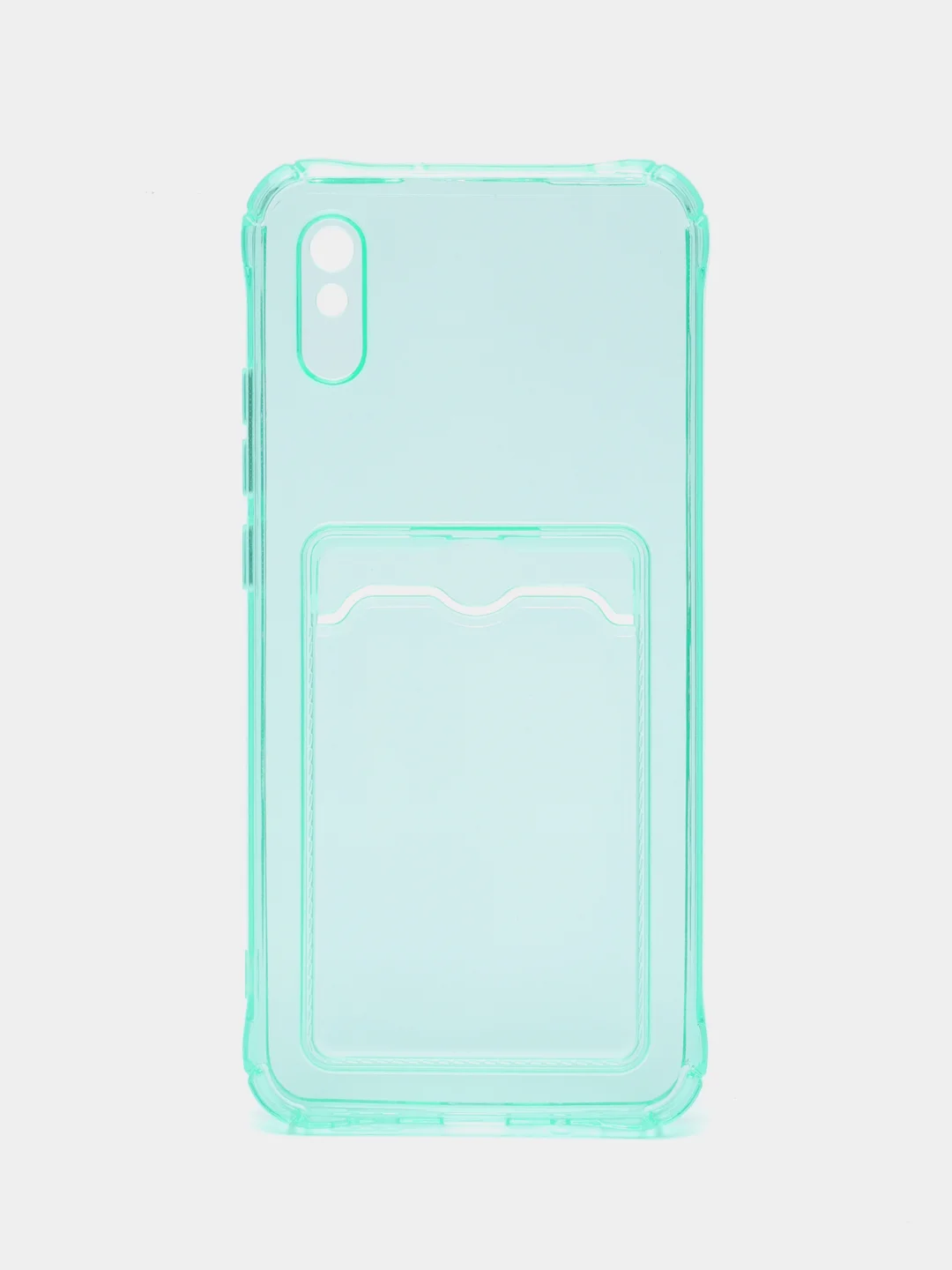 Силиконовый чехол для Xiaomi Redmi 9A (Сяоми Редми 9А), с карманом для карт, прозрачный