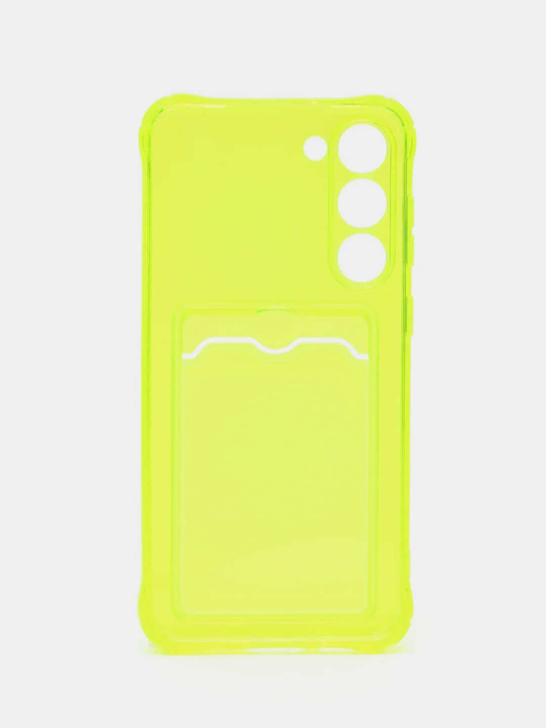 Желтый чехол для Samsung Galaxy S23 Plus, Самсунг Галакси С23 Плюс, с карманом, прозрачный