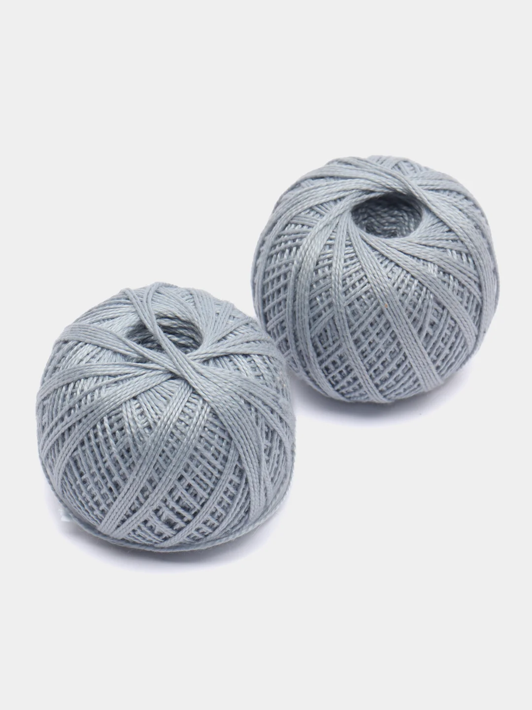 Серый металлик нитки-пряжа "Ирис", хлопок, 25 г, 150 м,(В уп. 2 шт.)