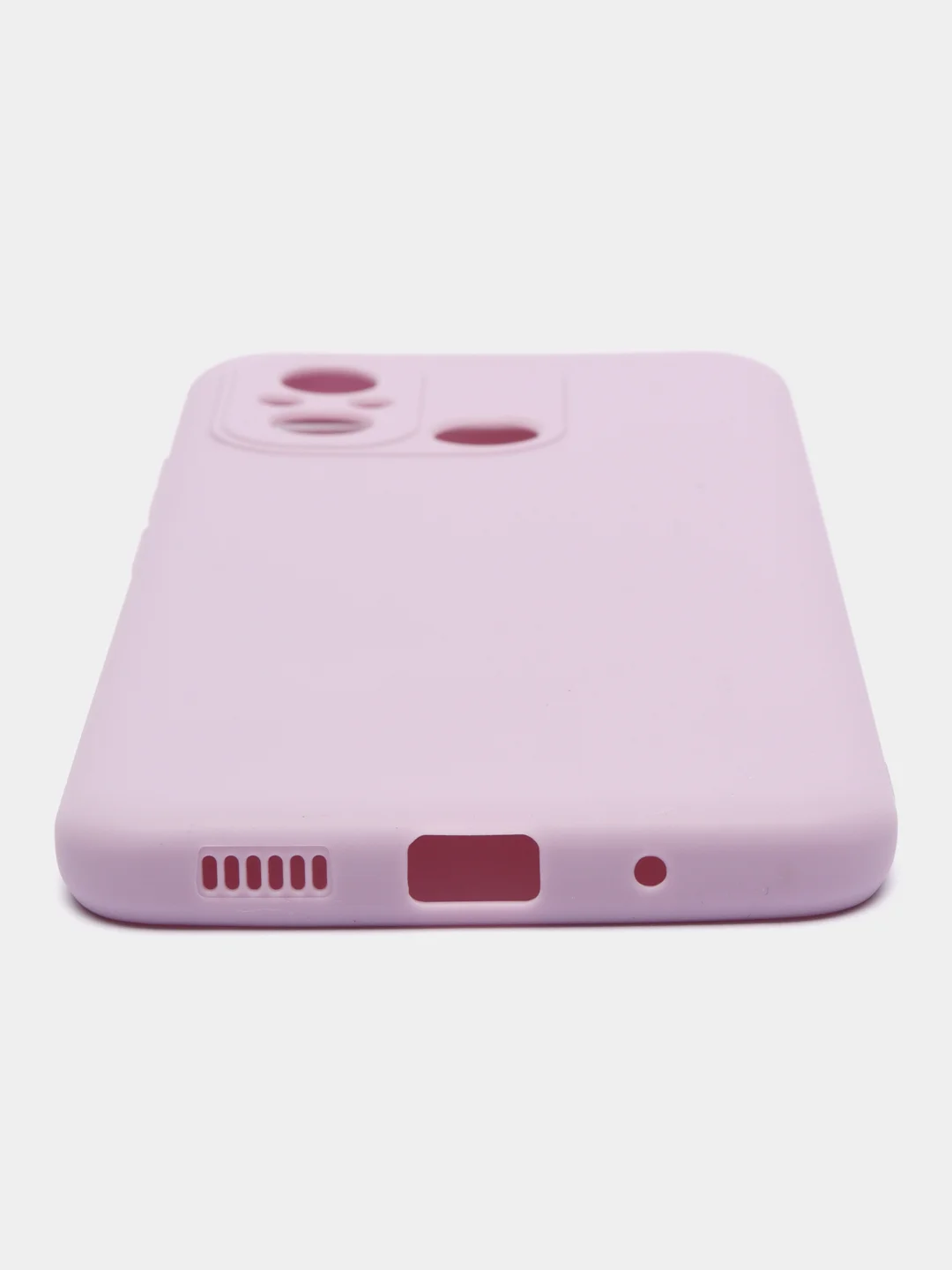 Фиолетовый чехол BROSCORP для Xiaomi Redmi 12С матовый силиконовый тонкий, бортик вокруг камер