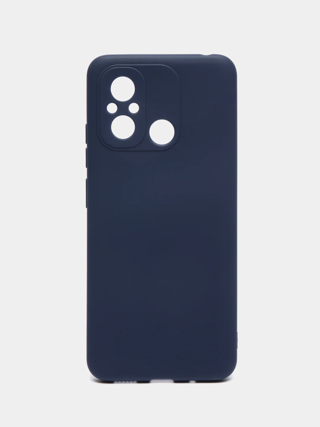 Синий чехол BROSCORP для Xiaomi Redmi 12С матовый силиконовый тонкий, бортик вокруг камер