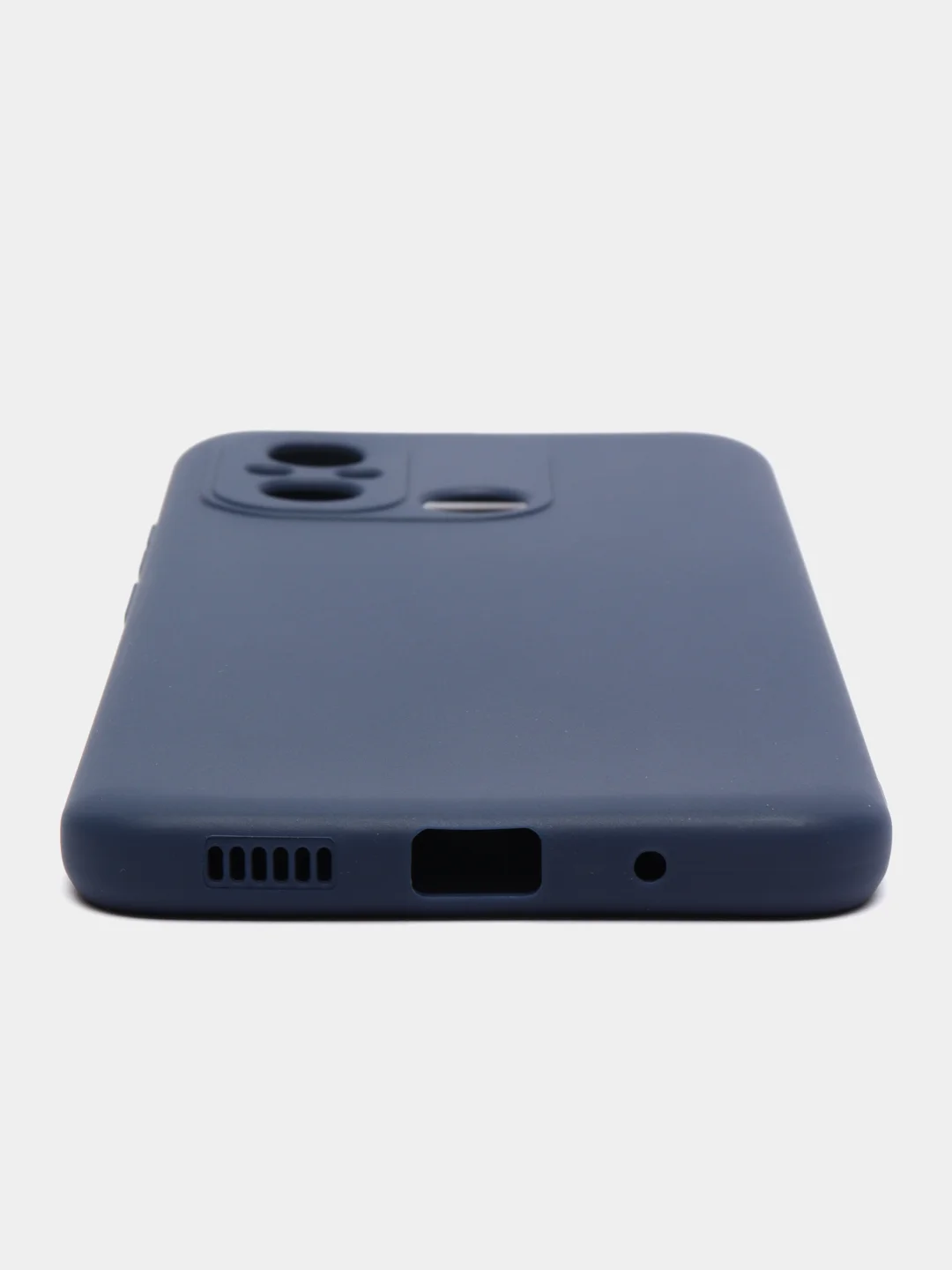 Синий чехол BROSCORP для Xiaomi Redmi 12С матовый силиконовый тонкий, бортик вокруг камер