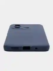 Синий чехол BROSCORP для Xiaomi Redmi 12С матовый силиконовый тонкий, бортик вокруг камер